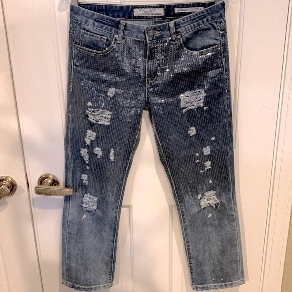 SEQUIN JEANS by Sylvia Heach, Sz 26